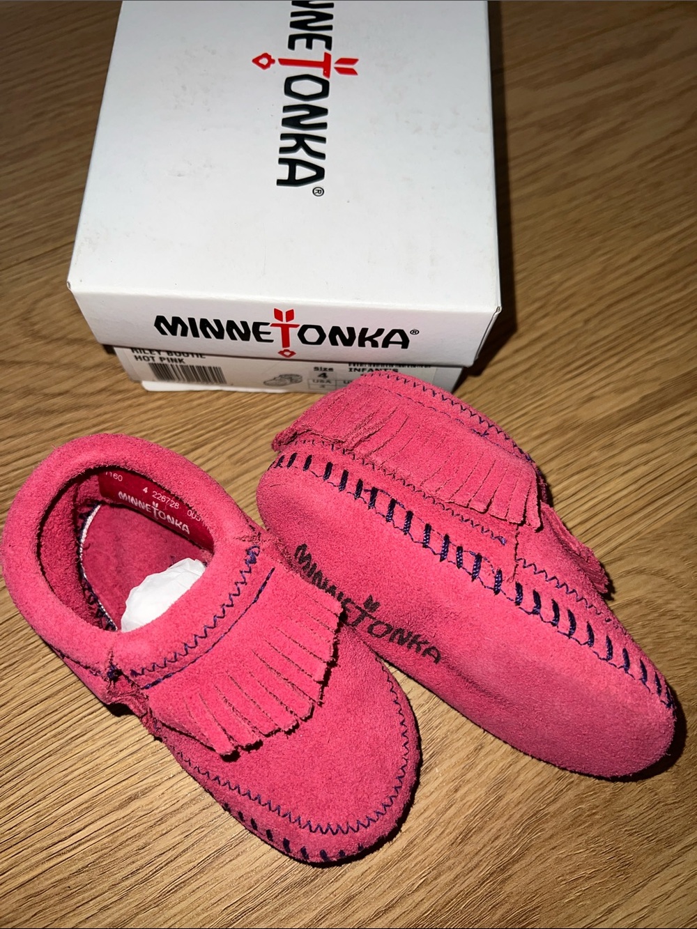 Authentic New in Box, Minnetonka Infant’s Riley Bootie Hot Pink